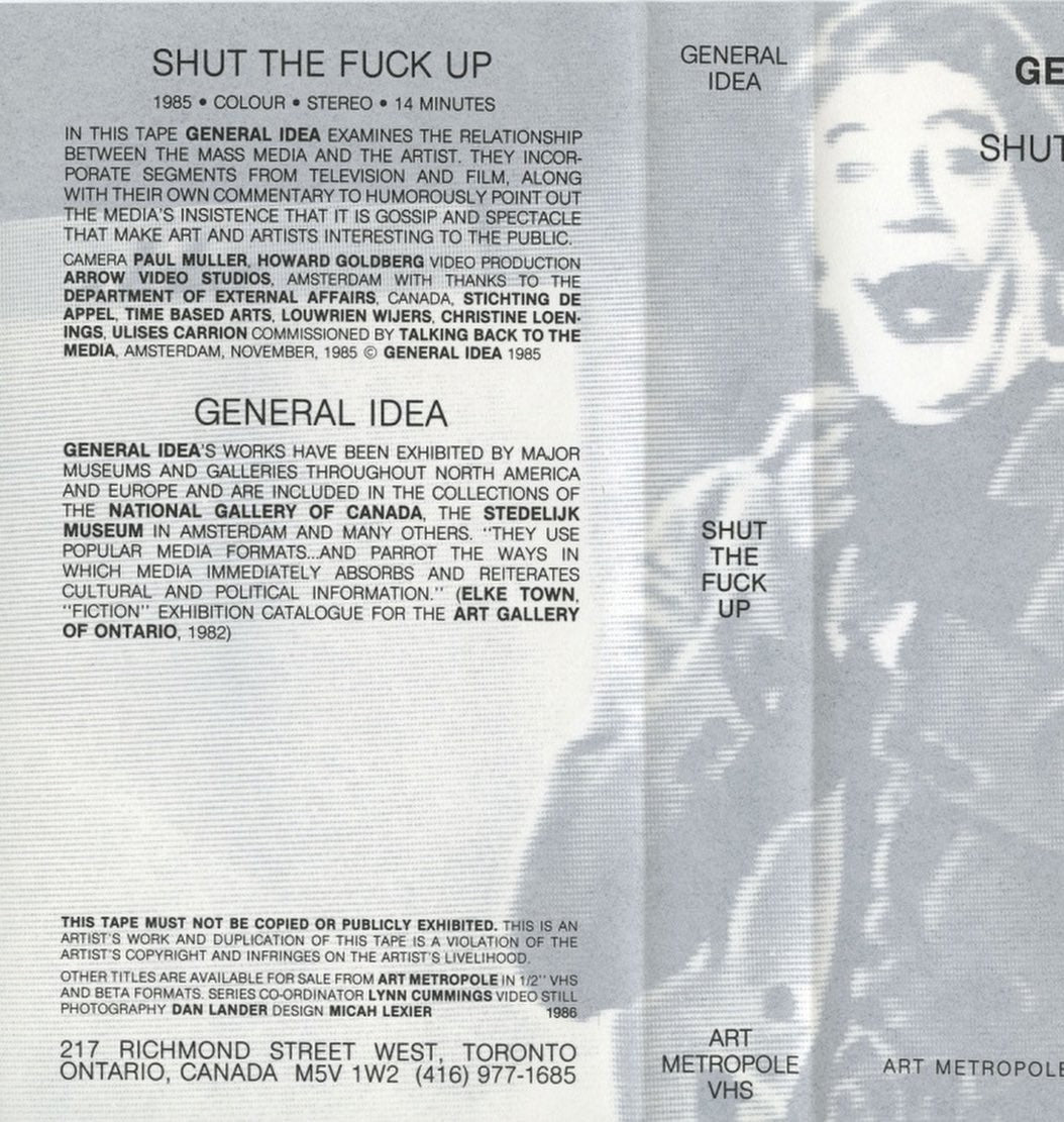 GENERAL IDEA - SHUT THE FUCK UP