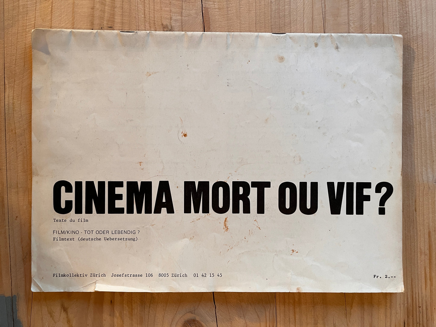 CINÉMA MORT OU VIF?