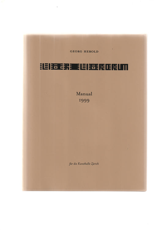 Georg Herold - Manual 1999