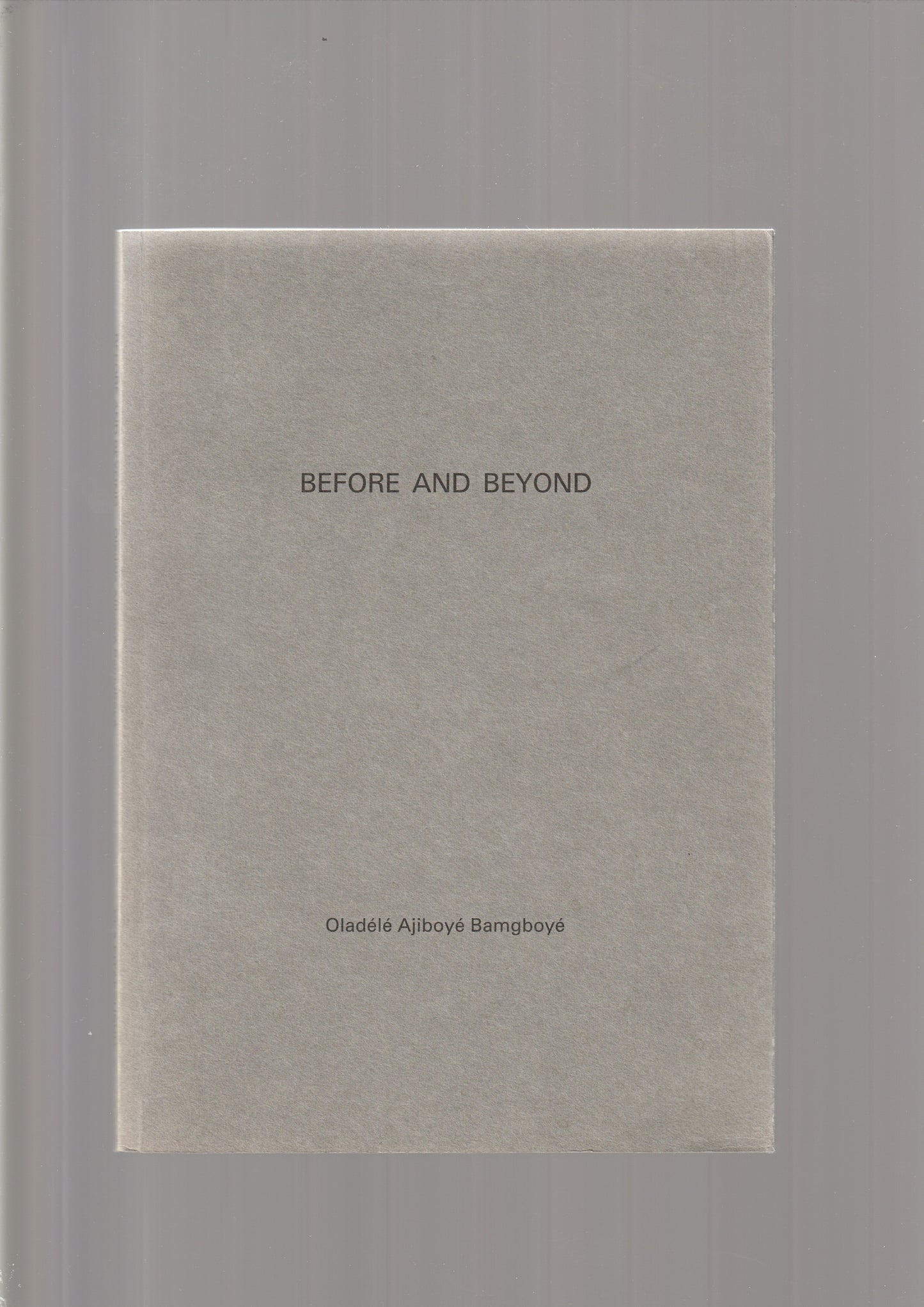 Before And Beyond - Oladélé Ajiboyé Bamgboyé | CCA Books Visit