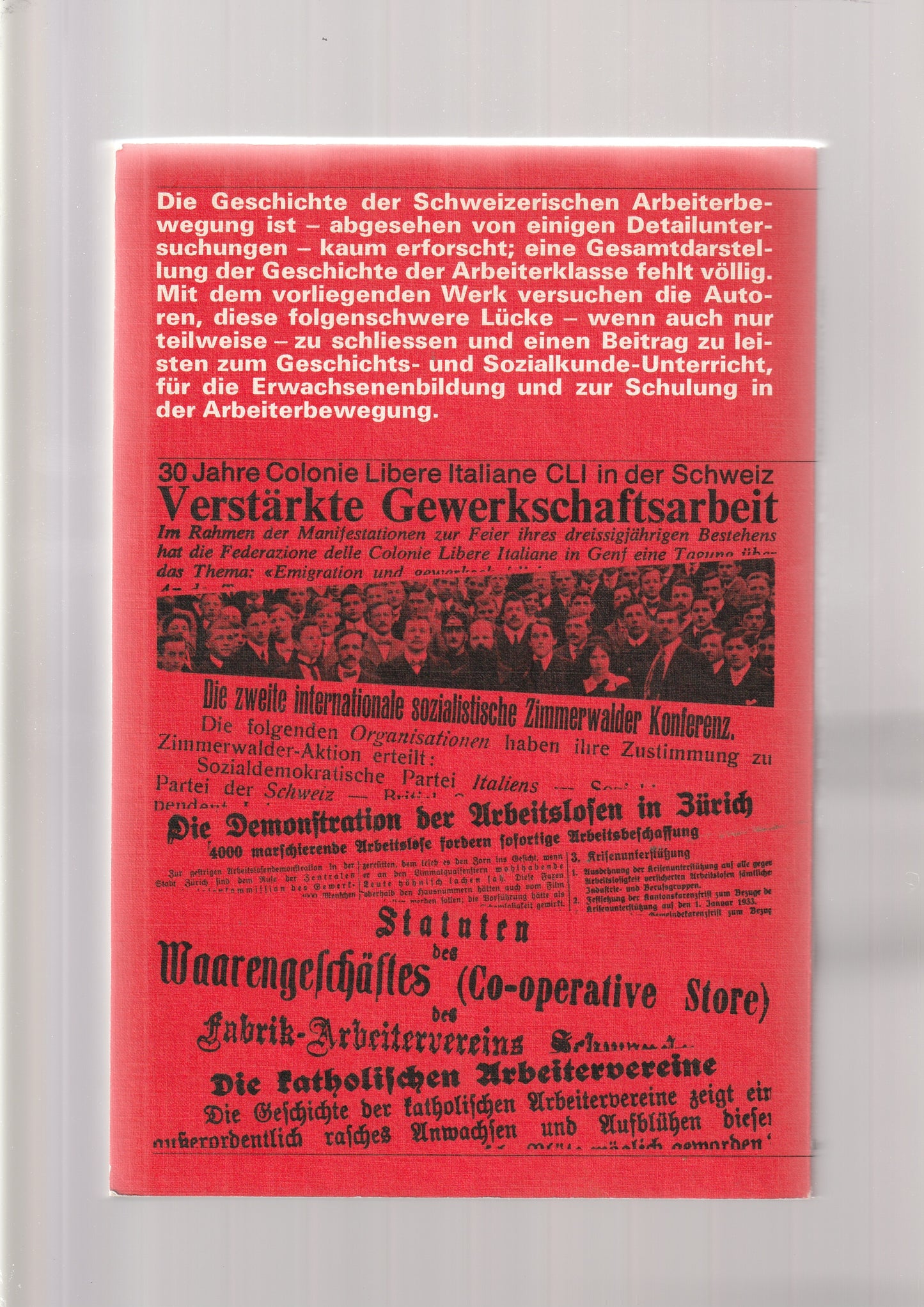 Schweizerische Arbeiterbewegung: Dokumente zu Lage, Organisation und Kämpfen der Arbeiter von der Frühindustrialisierung bis zur Gegenwart